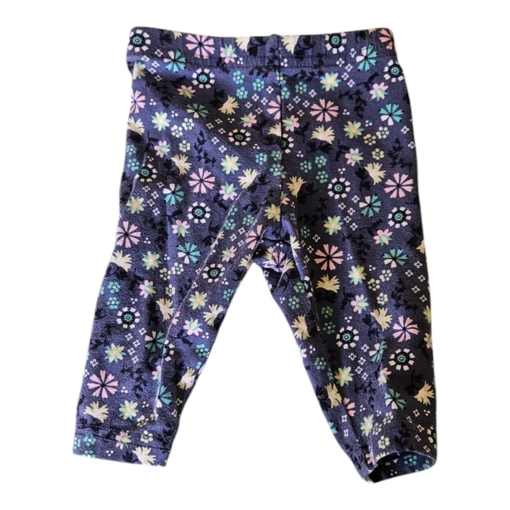 Carter's Kids Size 3M Purple Floral Casual Pants